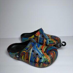 NEW CROCS W 7 M 5 Baya Seasonal Printed Clogs Shoes Multicolor Marbled Comfort